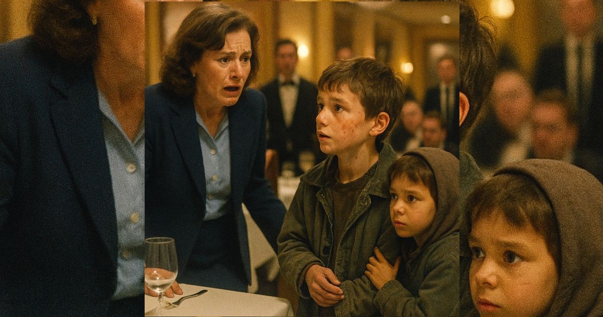 Dos niños sin hogar piden sobras en un restaurante de lujo y la millonaria reconoce algo imposible