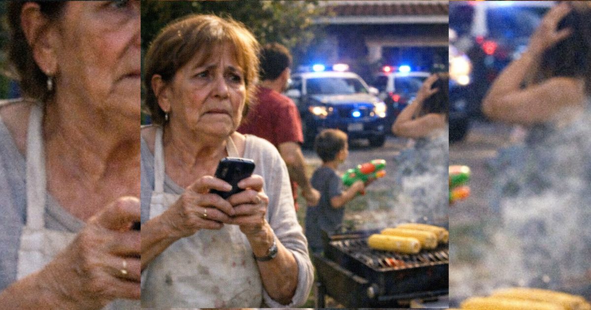 En plena parrillada familiar, un mensaje anónimo me ordenó huir… y la policía irrumpió segundos después