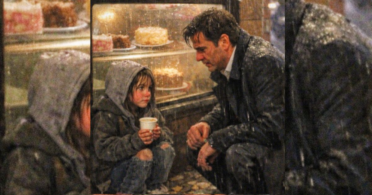 La pioggia, la bambina affamata e il miliardario vuoto: la notte in cui una torta rafferma cambiò tutto