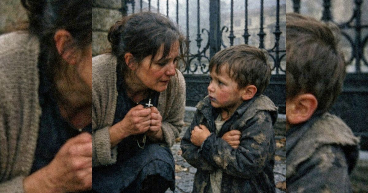 Lei sfama di nascosto un bimbo affamato al cancello della villa, ma il padrone rientra all’improvviso