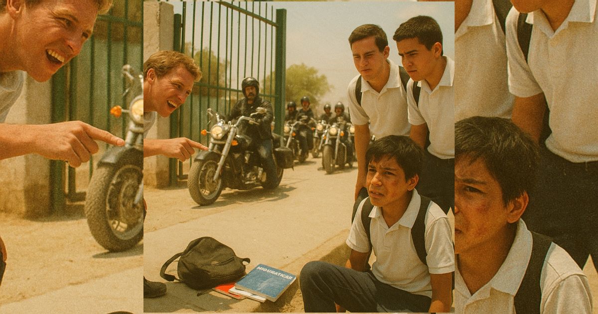 Lo humillaron en su primer día de instituto… y 10 motoristas veteranos frenaron justo frente a la reja