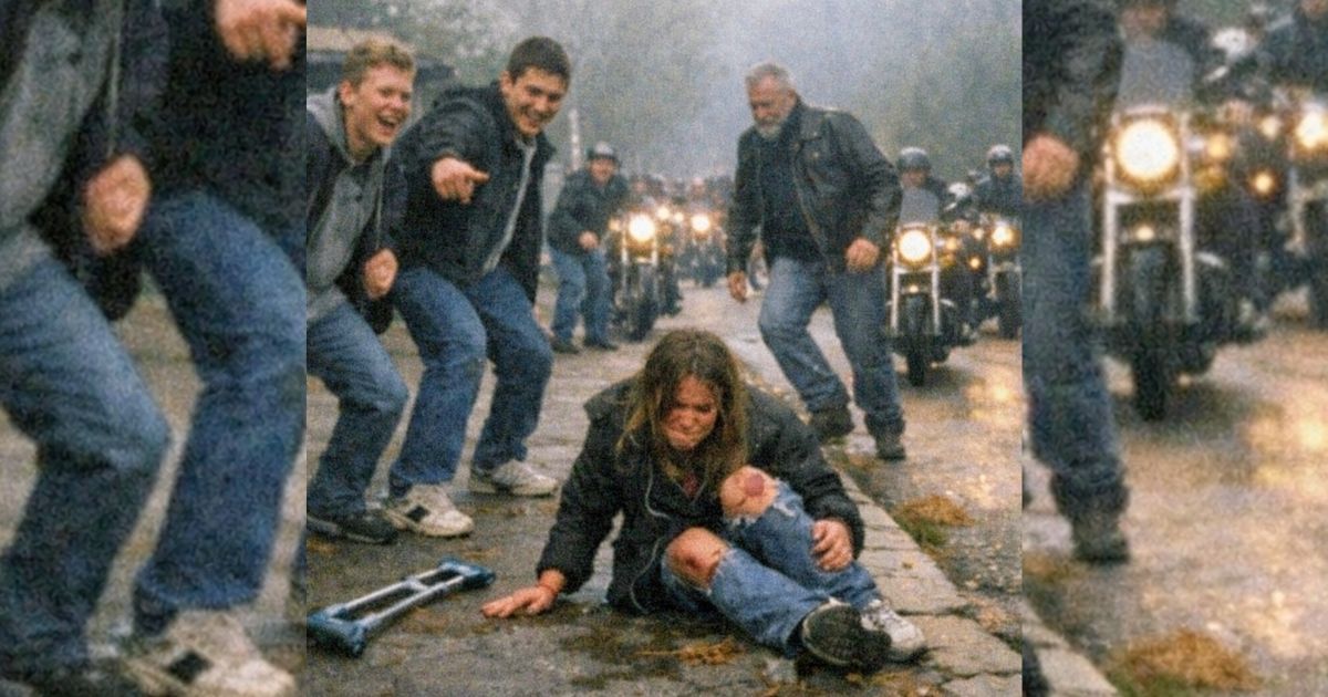 Spostati, zoppa!”: la fanno cadere alla fermata… poi un rombo di moto ferma tutto davanti a tutti