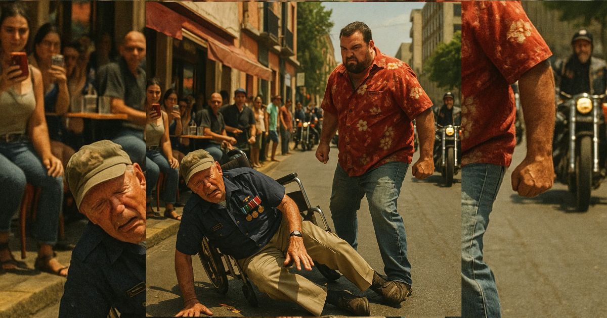 Un matón tiró a un coronel en silla de ruedas… y diez motociclistas aparecieron como si ya lo esperaran