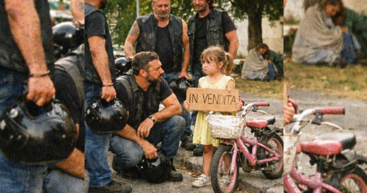 Una bambina prova a vendere la bici per sfamare la mamma: quattro motociclisti si fermano e cambia tutto