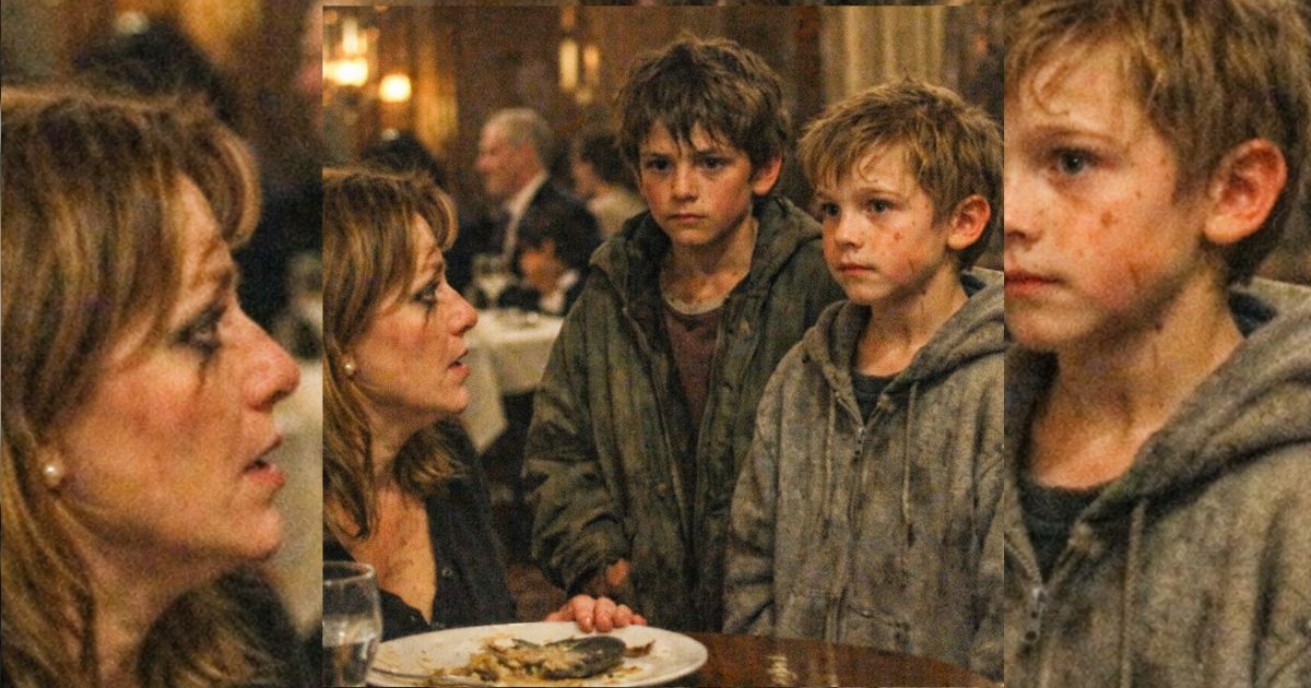 Una milionaria sola al ristorante riconosce due gemelli di strada: la cicatrice che le cambia la vita