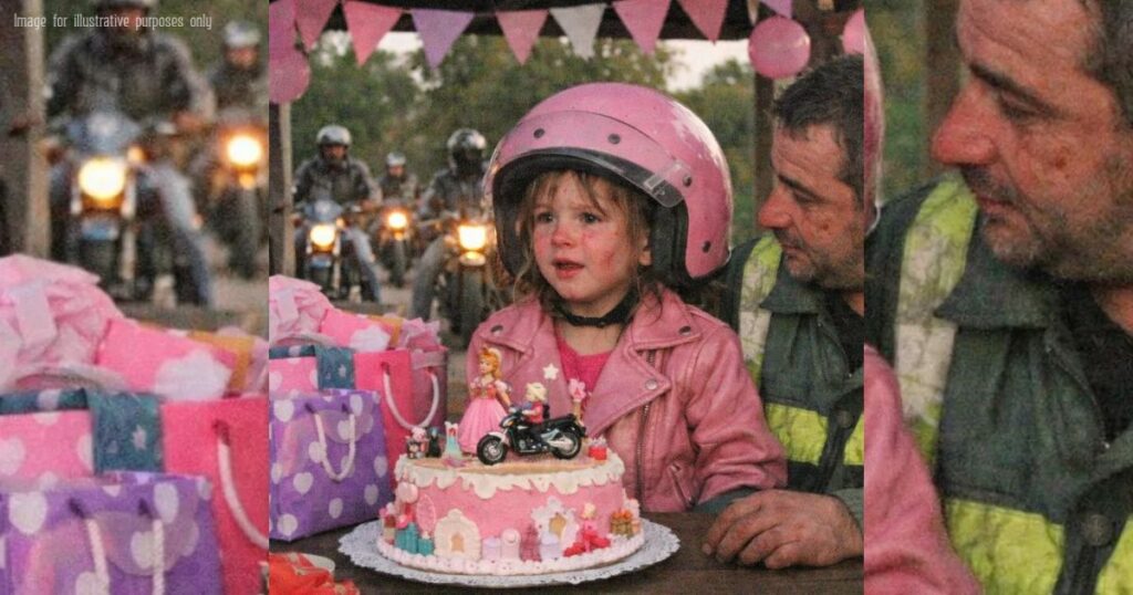 Nessuno venne al compleanno della piccola Martina: “Papà è solo uno spazzino”… finché arrivarono 73 moto