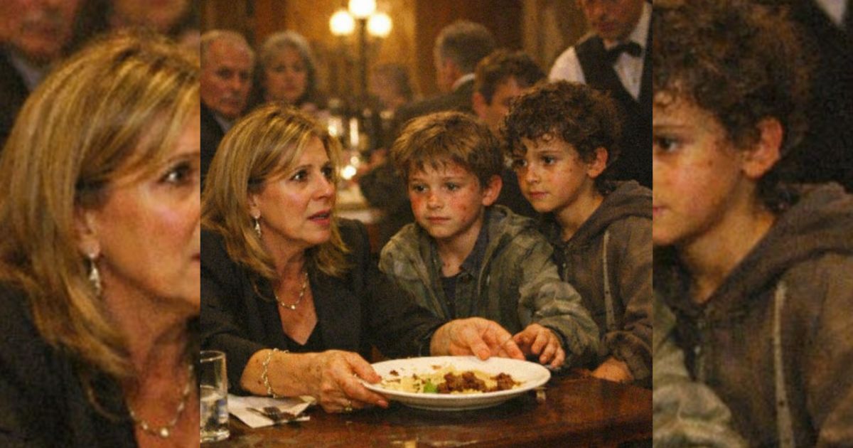 Due ragazzini sporchi chiedono gli avanzi alla donna più ricca del ristorante: lei alza lo sguardo e trema