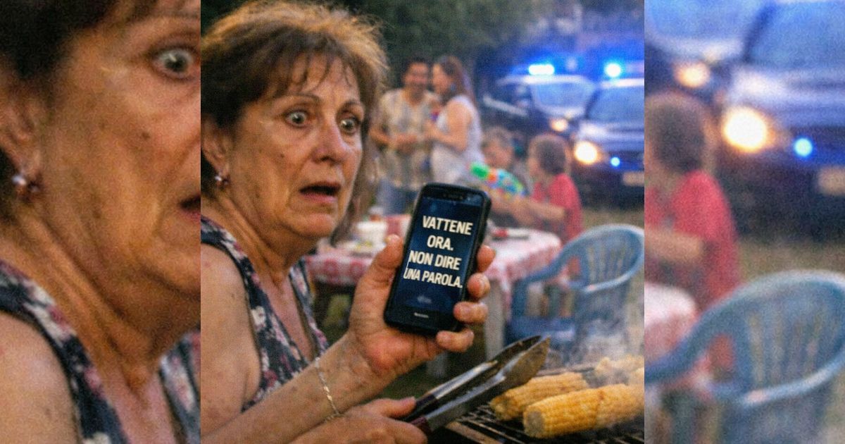 Durante il pranzo di famiglia mi arrivò un SMS: “Vattene subito”. Pochi secondi dopo, il vialetto esplose di luci blu.