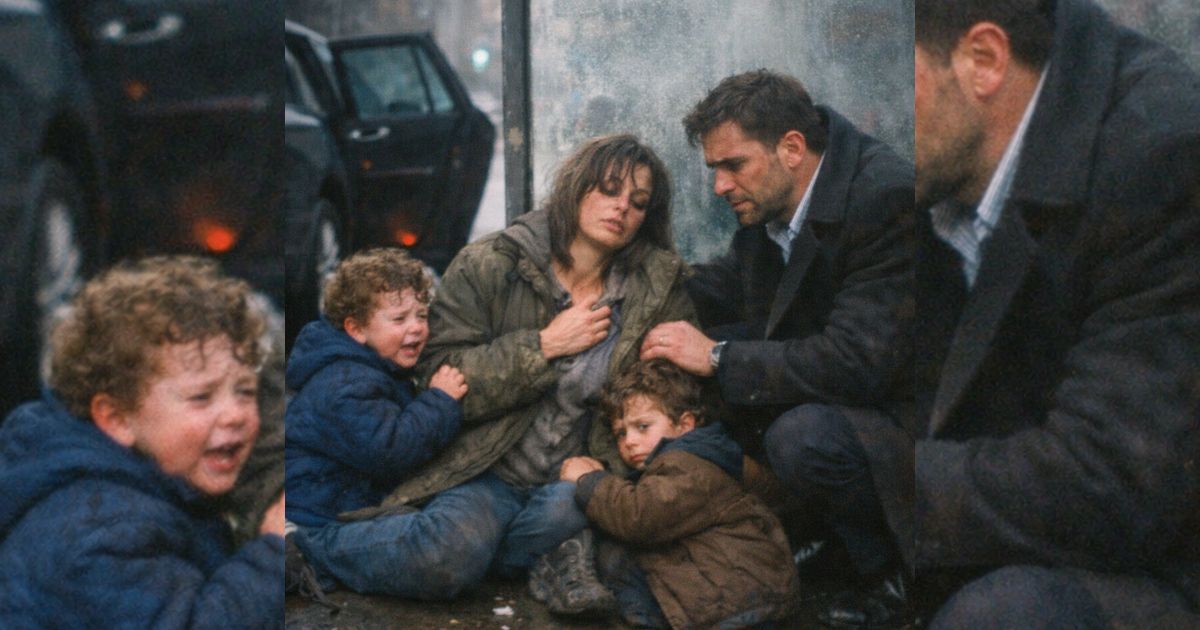 Eine Mutter bricht an der Haltestelle zusammen – dann sieht ein reicher Fremder zwei Jungen, die ihm unheimlich ähneln
