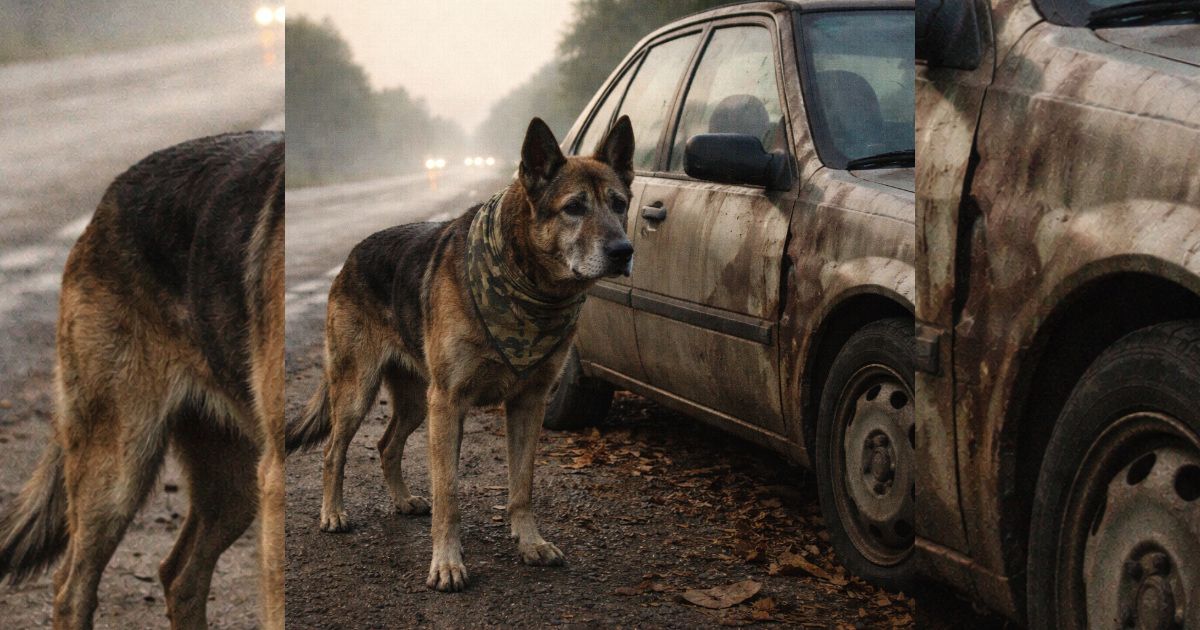 El perro no se movió del coche inmóvil durante días… y cuando miraron dentro, nadie pudo hablar