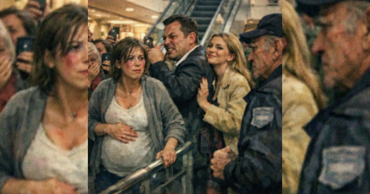Er schlägt sie vor allen – doch der stille Wachmann neben der Rolltreppe kennt sein dunkelstes Geheimnis