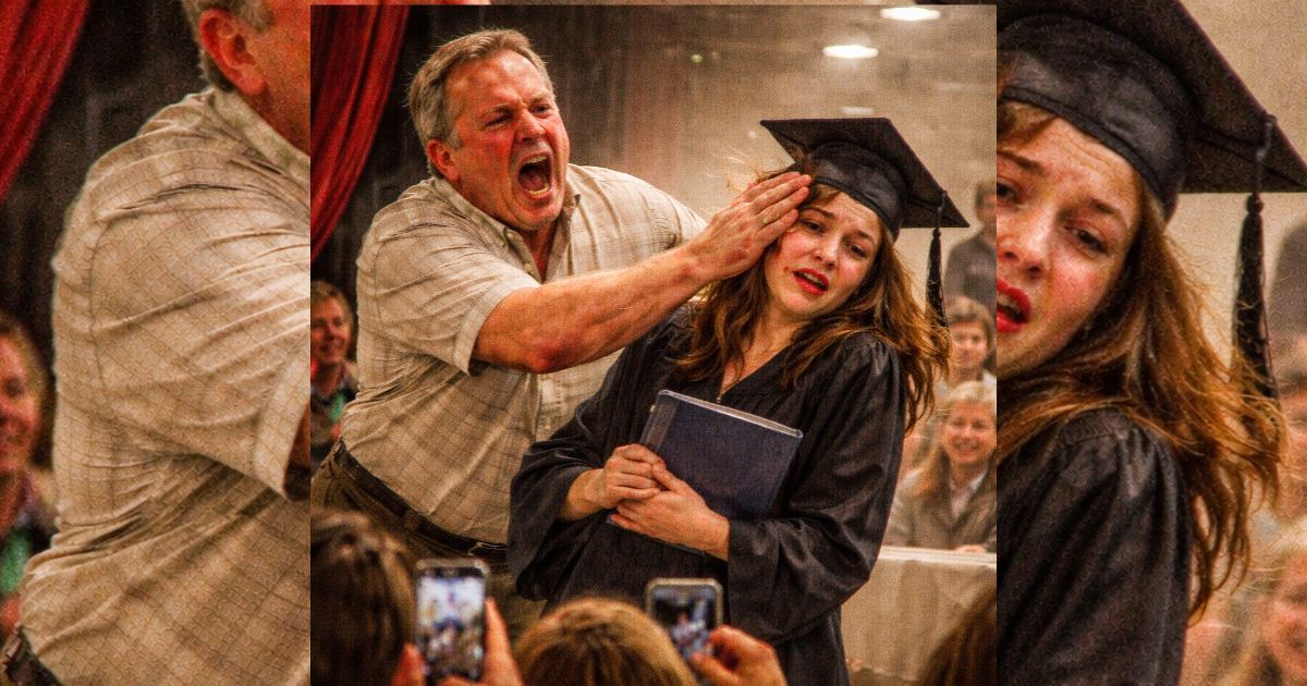 Mein Vater schlug mich bei der Abschlussfeier – doch mein stilles Lächeln hatte einen Grund