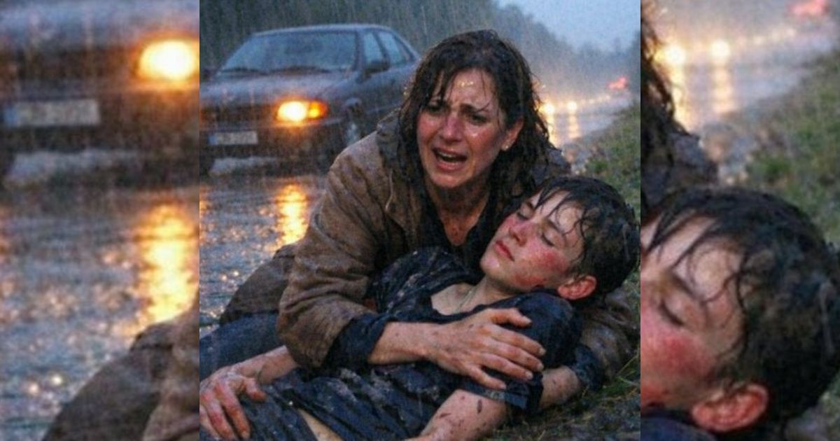 Sie hielt im Unwetter an – der halbtote Junge am Straßenrand veränderte ihr ganzes Leben