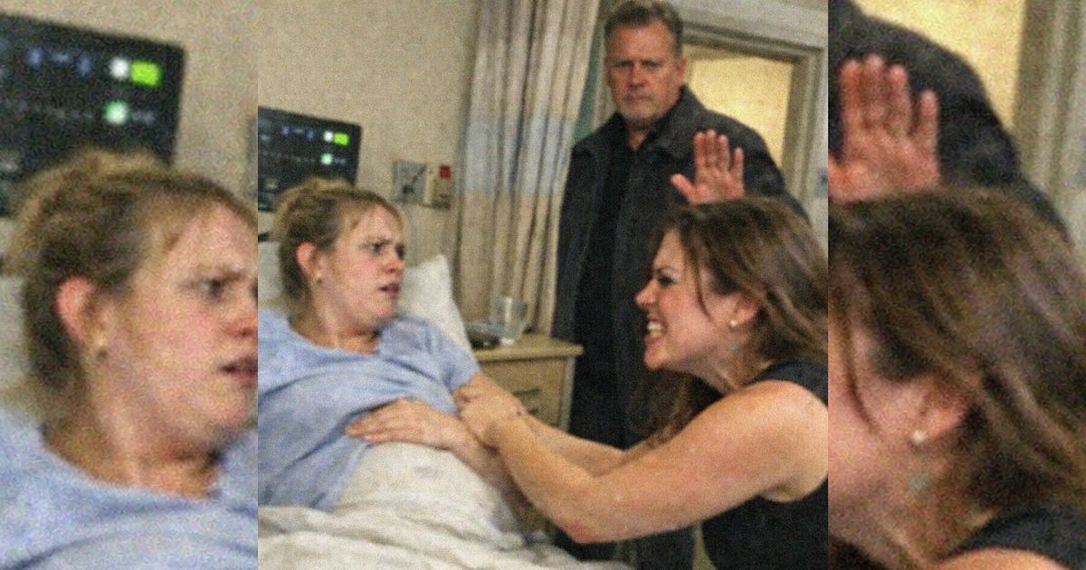 Sie stürmte ins Krankenhauszimmer und packte die Schwangere – dann stand plötzlich ein Fremder in der Tür