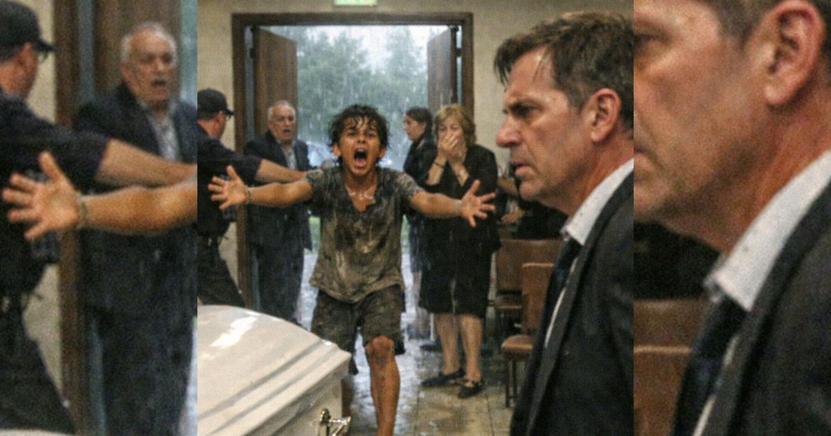 Un ragazzino scalzo interrompe il funerale e urla “È viva!”: il segreto sussurrato blocca il padre miliardario