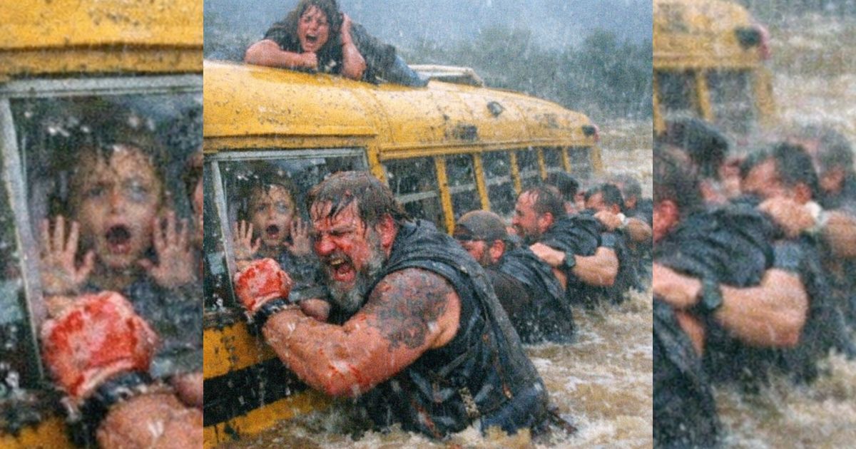„Der Bus versank – doch diese rauen Männer sprangen hinein, als alle nur filmten