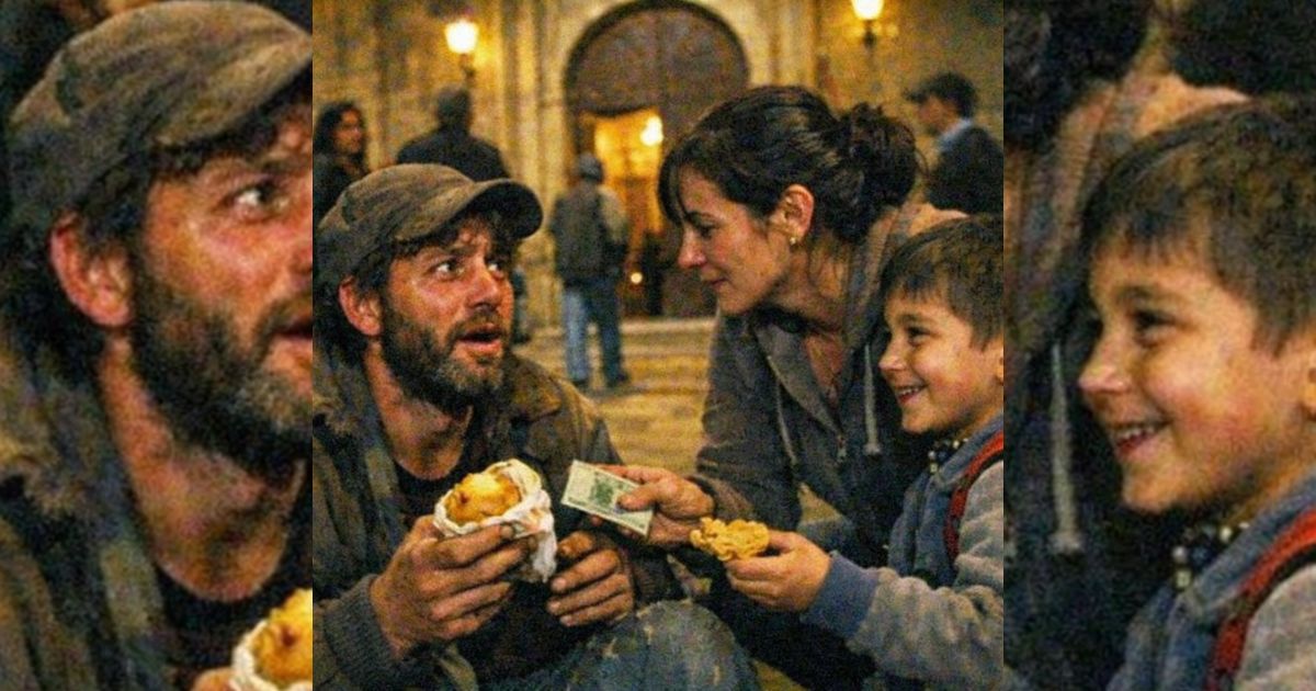 “El millonario se disfrazó de vagabundo frente a la iglesia… y una madre soltera lo dejó sin palabras