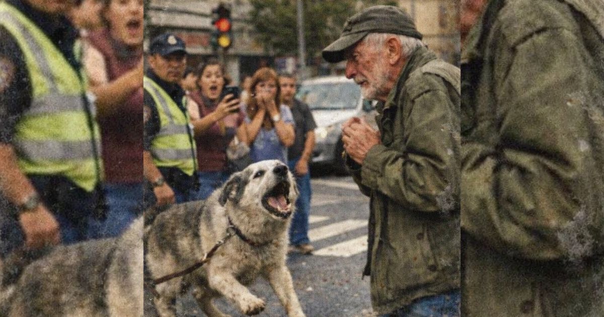 El perro anciano se soltó en plena calle y corrió hacia un desconocido… hasta que todos entendieron por qué
