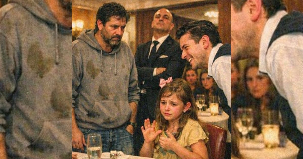Entró con sudadera manchada al restaurante más exclusivo… y la burla a su hija sorda desató un giro brutal