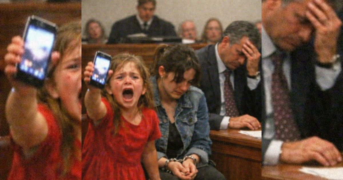 La niña de rojo gritó en pleno juicio y mostró un video… y el millonario se derrumbó delante de todos
