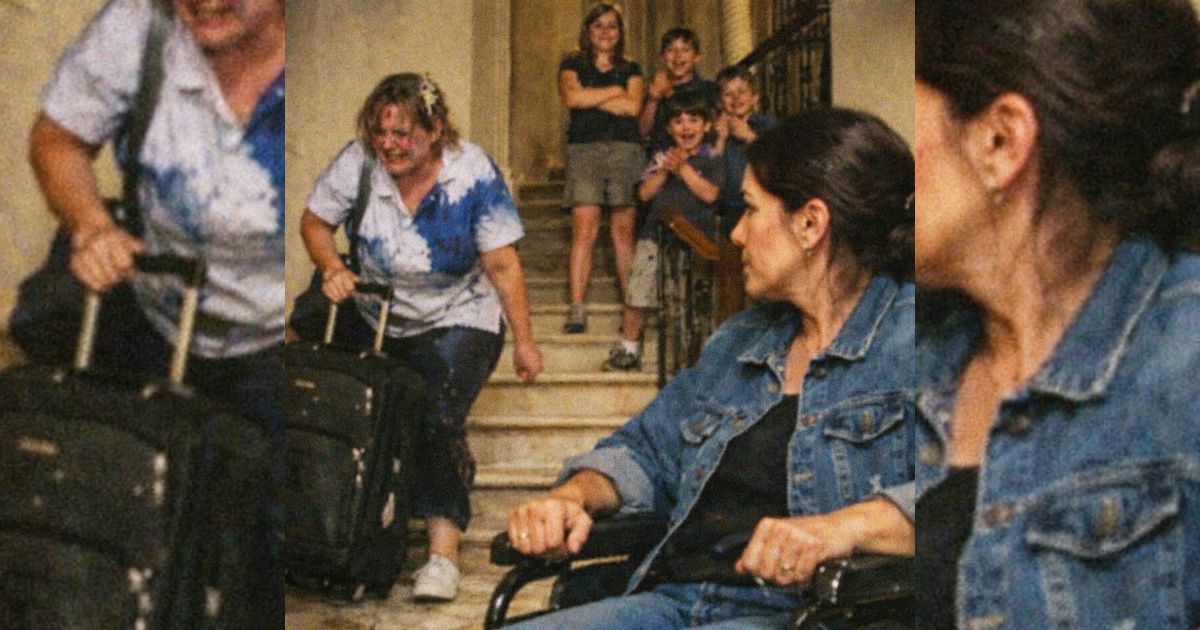 La niñera tiró la maleta llorando… pero la mujer en silla de ruedas hizo callar a los 4 niños en segundos
