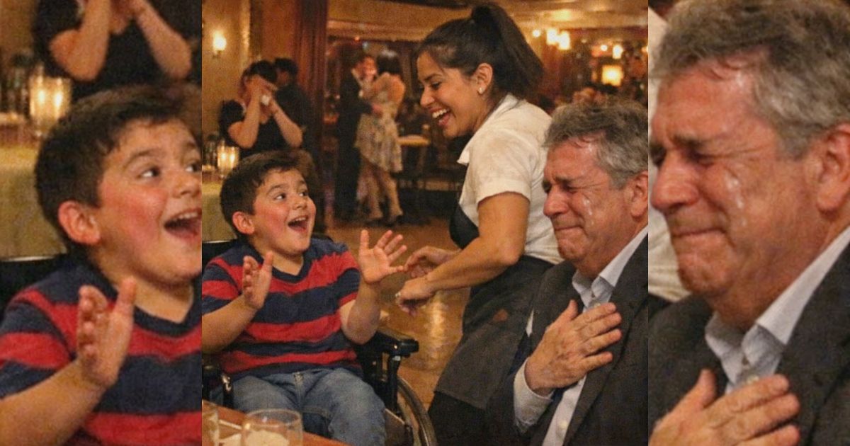 Un multimillonario se quiebra al ver a una camarera dejar que su hijo en silla de ruedas “mande” el baile