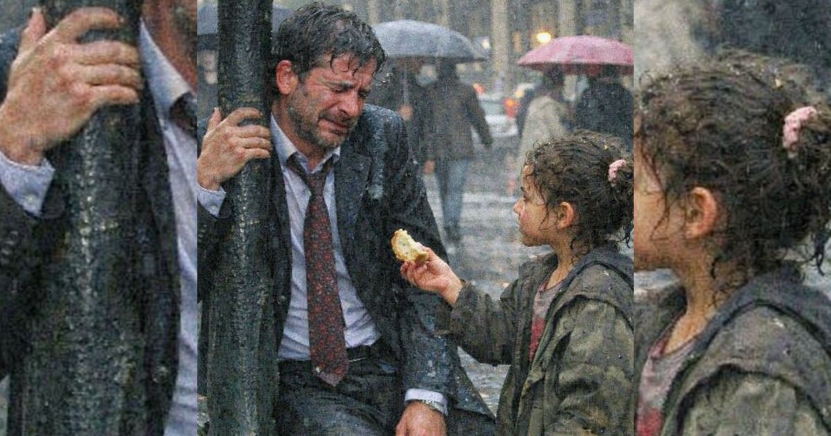 Una niña le ofreció pan a un millonario llorando en la lluvia… y descubrió el secreto más terrible