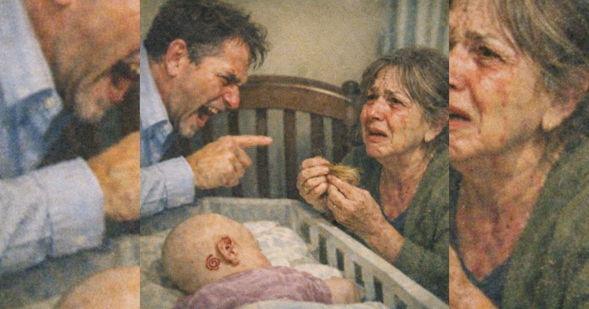 ¡Le raparon la cabeza a su bebé por “algo oculto” y apareció una espiral roja que nadie podía explicar!
