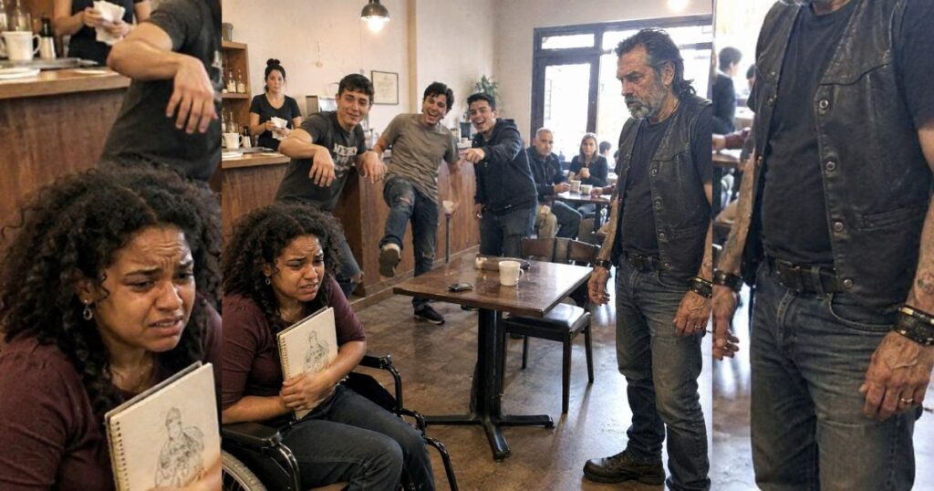 Tres jóvenes humillaron a una artista en silla de ruedas, pero el motociclista que intervino ocultaba un secreto